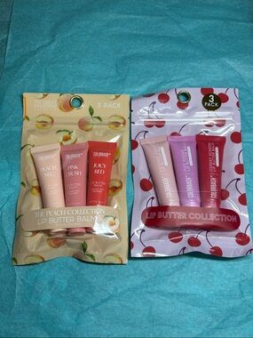 6 Lip Butter Collection by Color Bash Cosmetics - 3 Peach & 3 Cherry